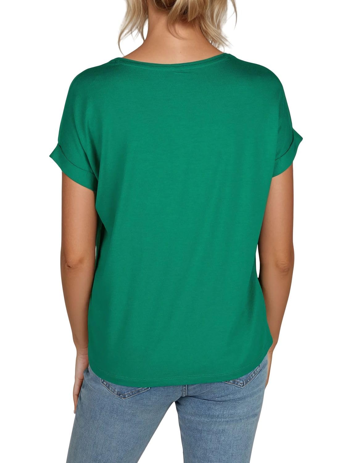 Only Moster Lot de 2 t-shirts à col rond et manches courtes pour femme Coupe droite Rayures bleues Rose Vert Noir XS S M L XL XXL