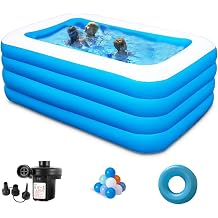 Inflatable Swimming Pool 71 x 51 x 28 Inflatable Family Swimming Pool for Summer Water Party, Adults, Outdoor, Garden, Backyard