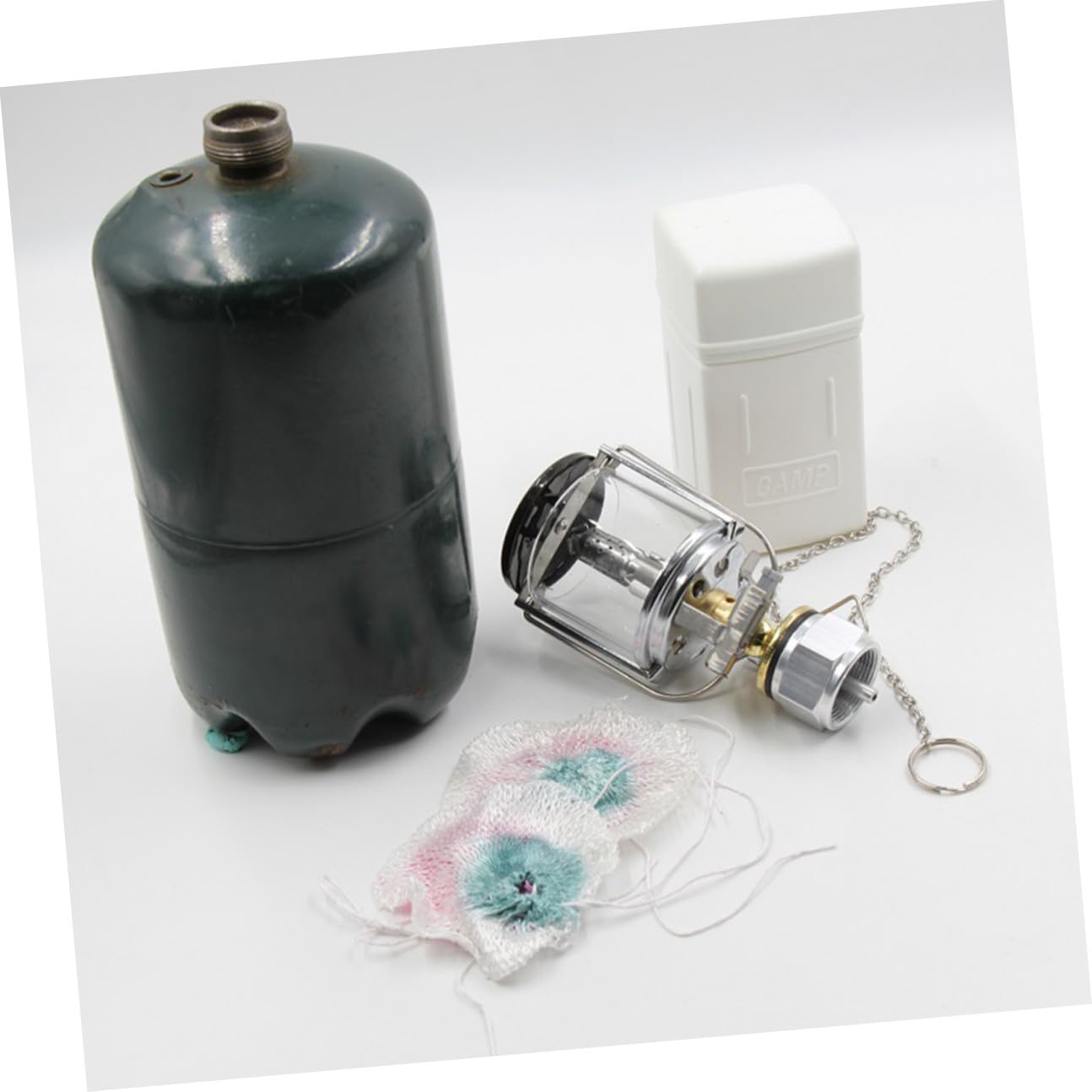 ibasenice Tragbare Gaslaterne für Outdoor Camping mit Beleuchtung Kompatibel mit Flachgas Tank und Schraubanschluss Notlampe
