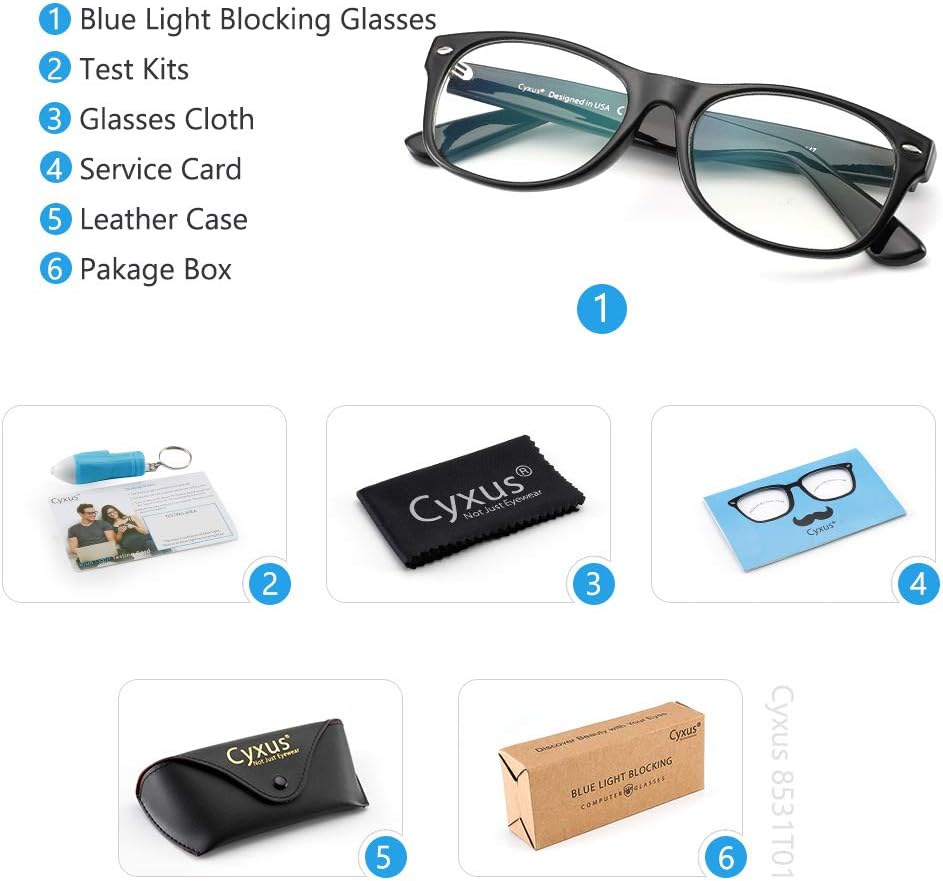 Cyxus Semi Rim Blue Light Glasses for Men Women TR90 Metal Frame UV Blocking Computer Glasses Clear Lens Square Eyewear - Image 9