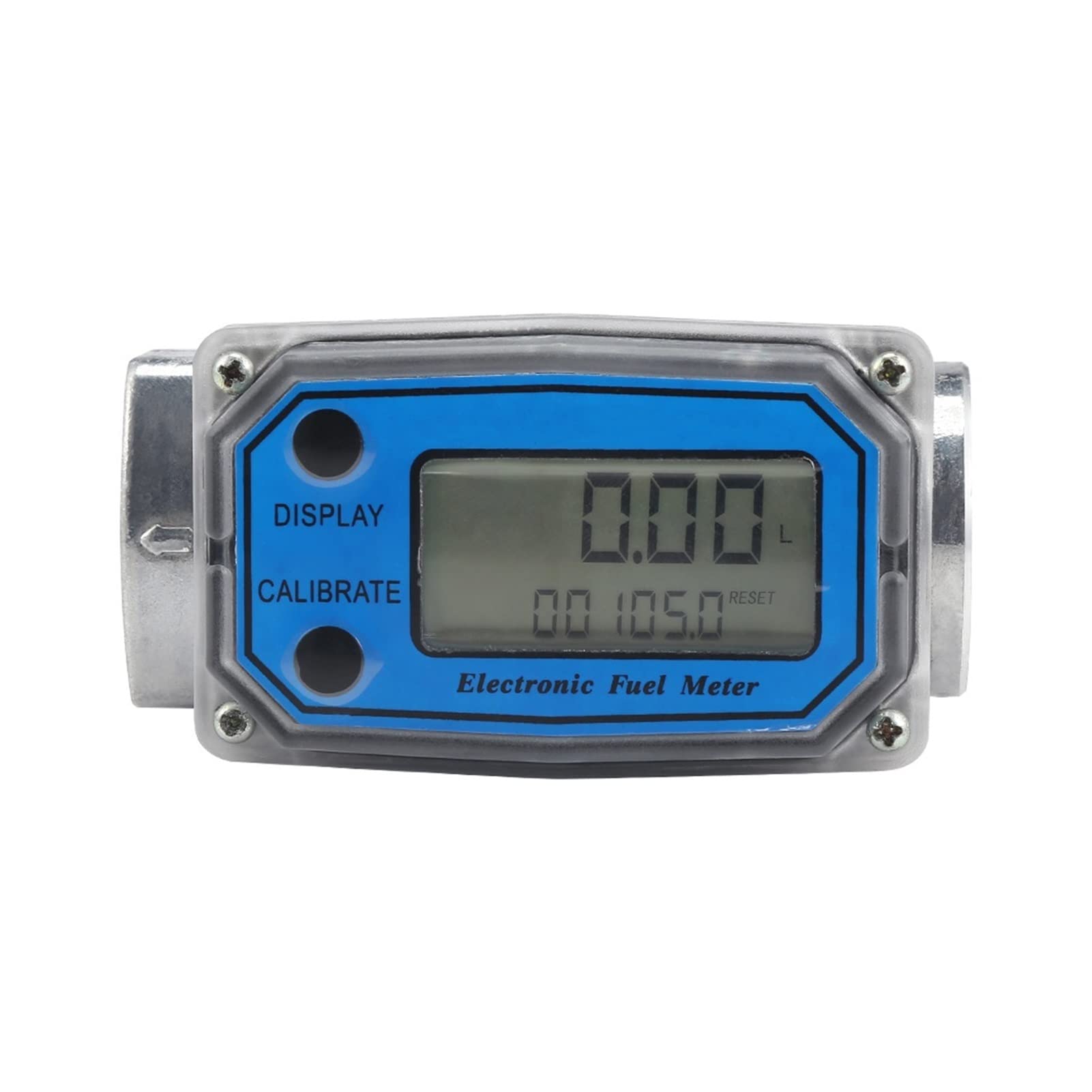 Flow Meter, Turbine Flowmeter 1/1.5/2.0 Inch Stainless Steel LED Digital Turbine Flowmeter for Liquid Diesel Fuel Ethanol Flow Meter Water Flow Meter for Water, Diesel, Gasoline, and Other Liquids