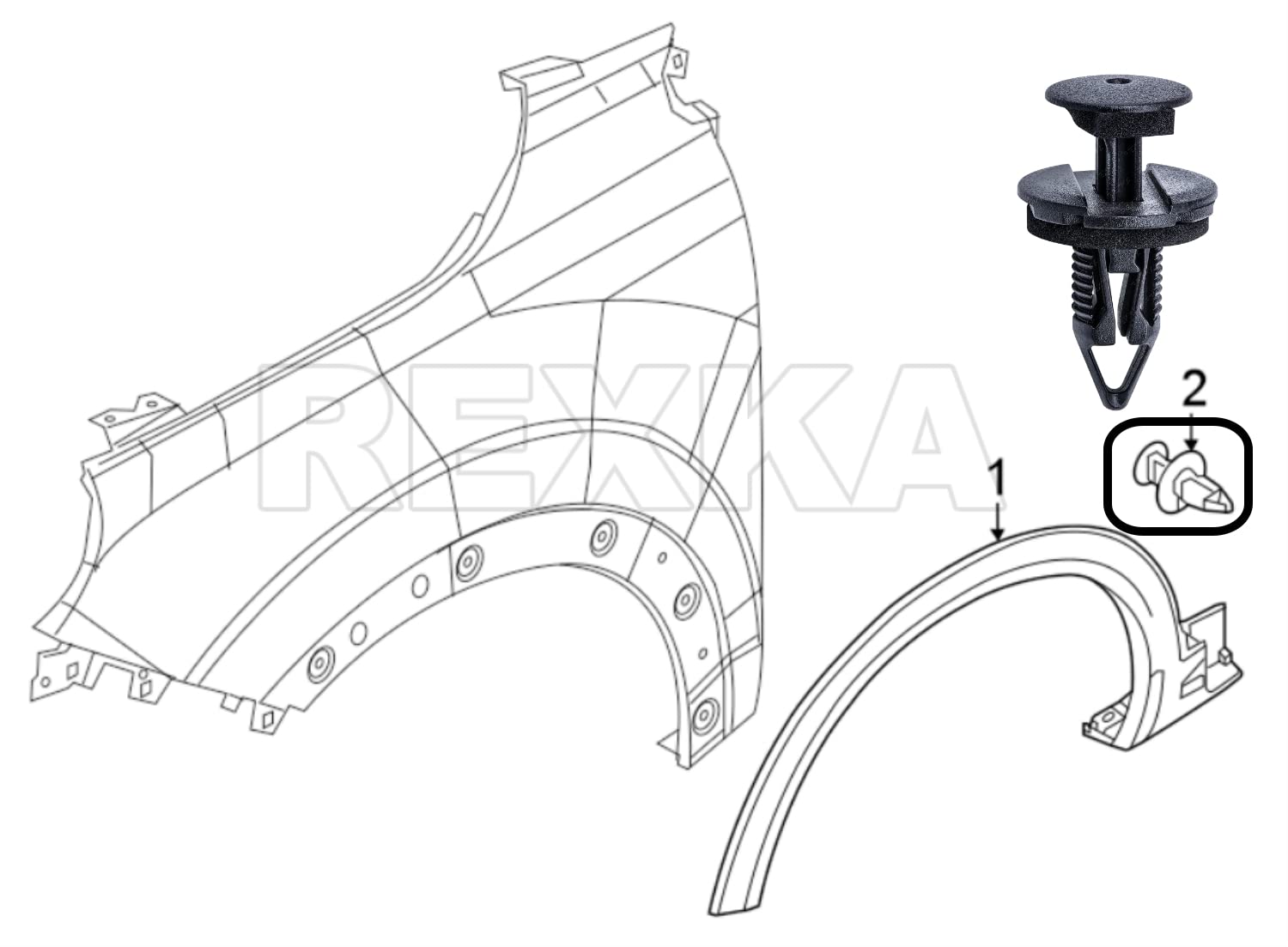 Amazon.com: Rexka 10 Sets Fender Flare Door Rocker Panel Moulding