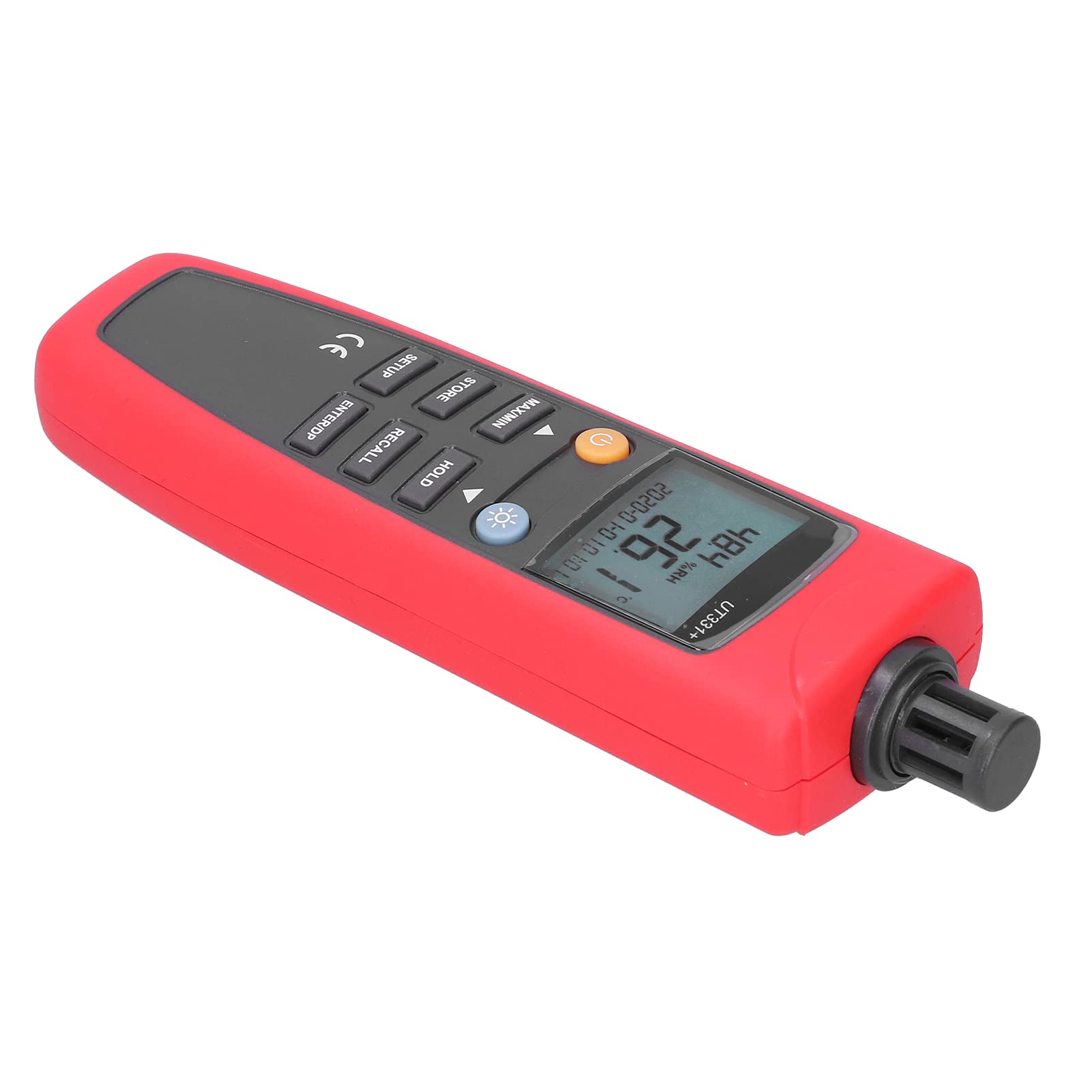 lyrlody Termómetro Digital UT331 Plus Medidor de Humedad y Temperatura ABS Higrómetro de 4 a 158 F con Punto de Rocío Bombilla Húmeda Retención de Datos Exportación USB para Uso en Laboratorio en