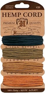Hemptique Hemp Cord Card Ideal for Sustainable Crafting & Versatile Use - Eco-Friendly, Non-Toxic Craft Cord for Jewelry Making, Scrapbooking - Engage Your Creativity with Natural Twine - Desert Dawn