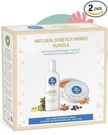The Moms Co All Natural, Complete Care Solution for Stretch Marks with 7 in 1 Natural Stretch Bio Oil (100ml) and Natural Body Butter (100g)