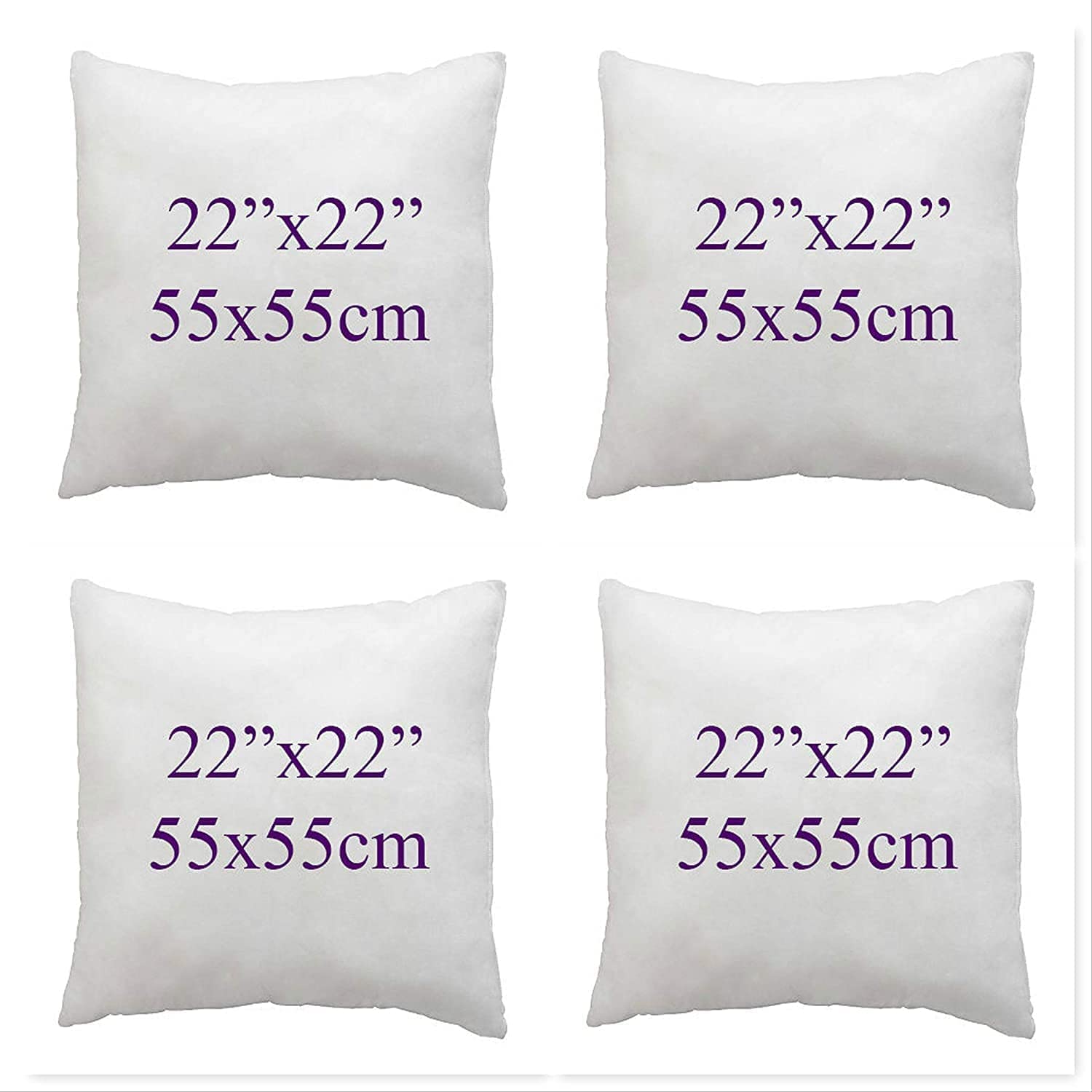 ARLINENS Duck Feather & Down Cushion Pads Inners Inserts Fillers Available in 16" 18" 20" 22" 24" (22x22, pack of 4)