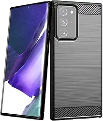 Capa Capinha Anti Impacto Para Samsung Galaxy Note 20 Ultra com Tela de 6.9" Polegadas Case Com Desenho Fibra De Carbono Shock Queda - Danet (Preto)