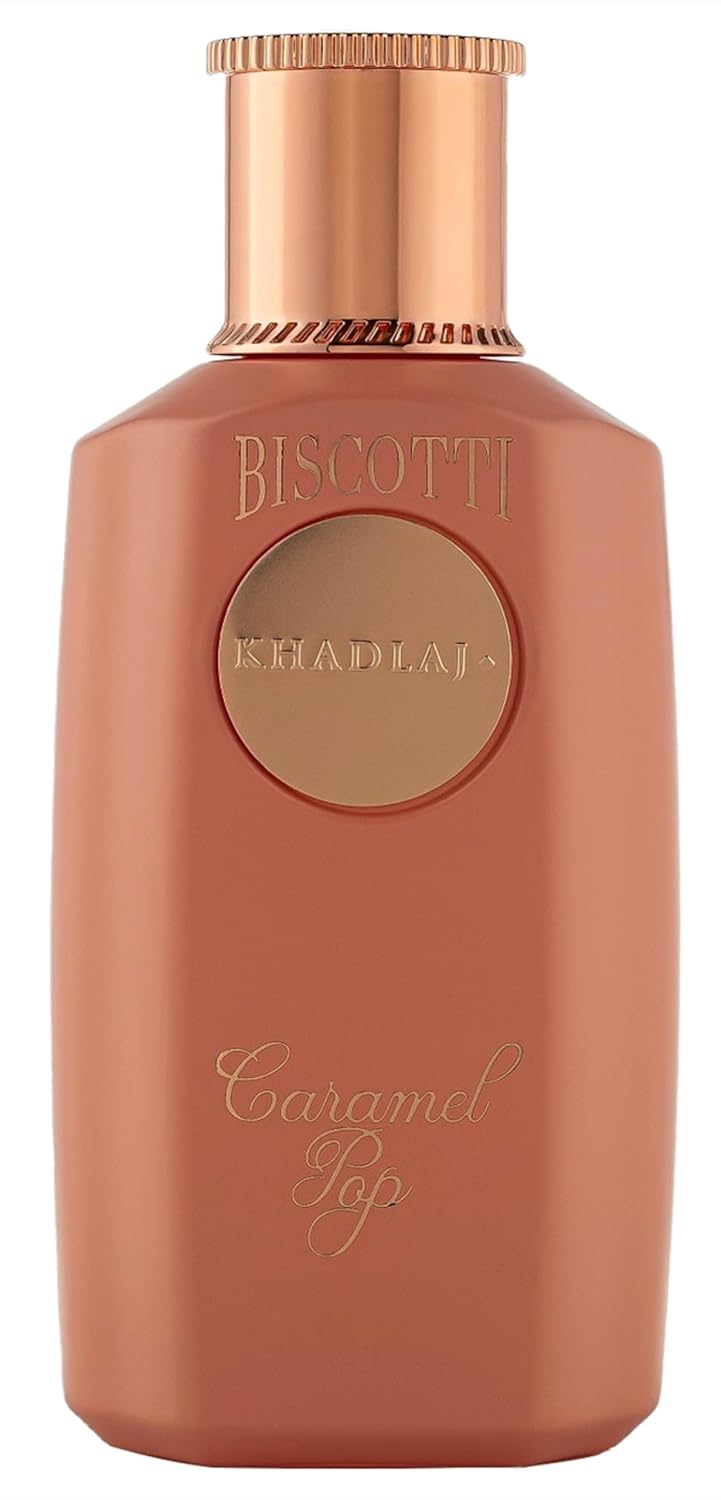 Khadlaj Biscotti Caramel Pop – Sweet, Gourmand, Caramel, Vanilla – Extrait de Parfum Long-Lasting Fragrance Spray for Unisex, 3.4 Ounce / 100ml