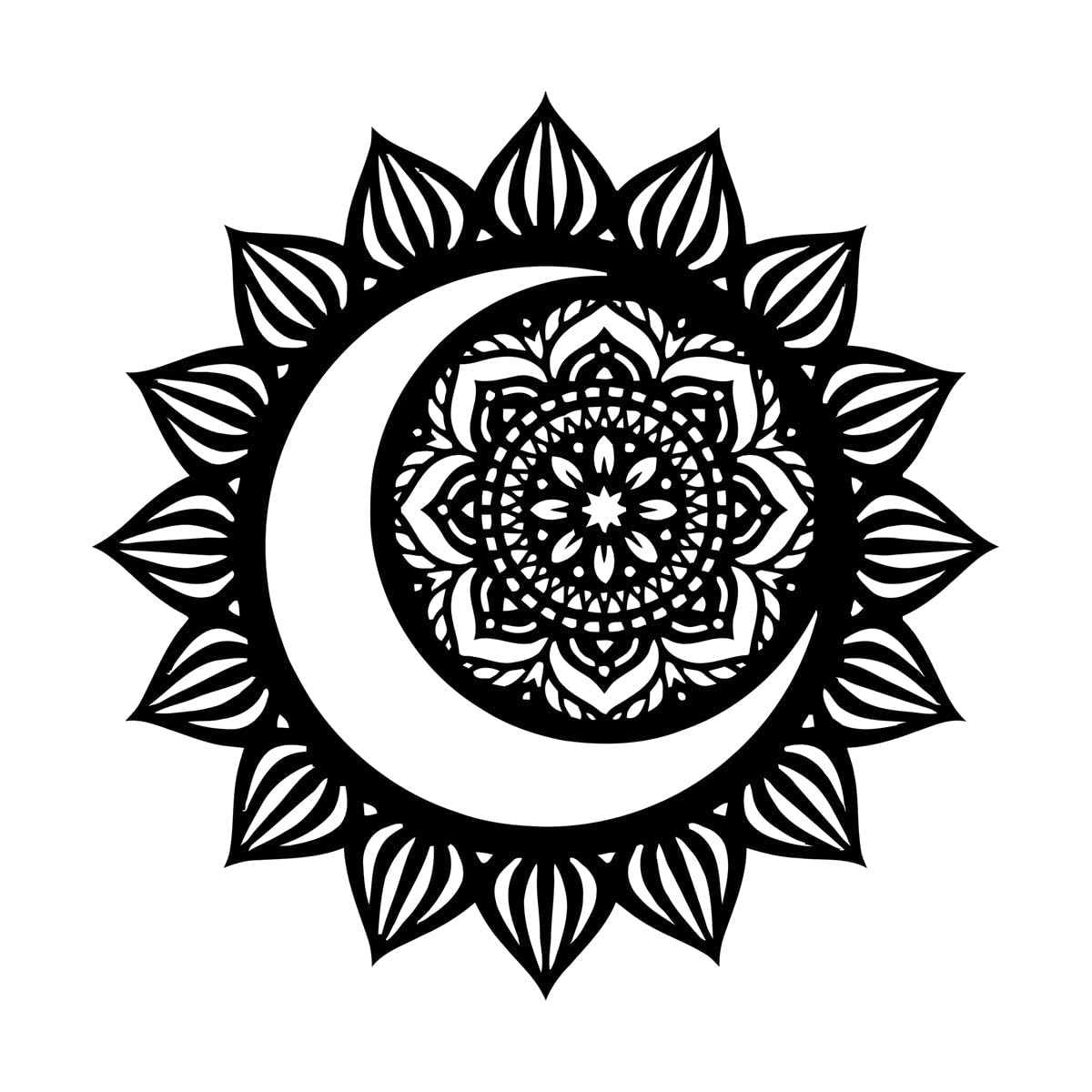 Crescent Moon Decal Moon Wall Decal Vintage Retro Style Moon Magic Boho Moon Wall Sticker Home Room Decor Celestial Art Large - 48x48cm — image 1
