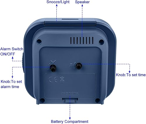 Miniatura 5 de 4.5" Vintage Retro Analog Alarm Clock, Super Silent Non Ticking Clock with Manual Light, Snooze, Battery Operated, Simply Design, for Living Room,