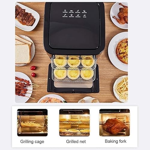 Miniatura 4 de Air Fryer Oven, Electric Hot Airfryer Oven Oilless Cooker, Oven Air Fryer Combo, Digital LCD Touch Screen, 8 Presets, Nonstick Basket, Black