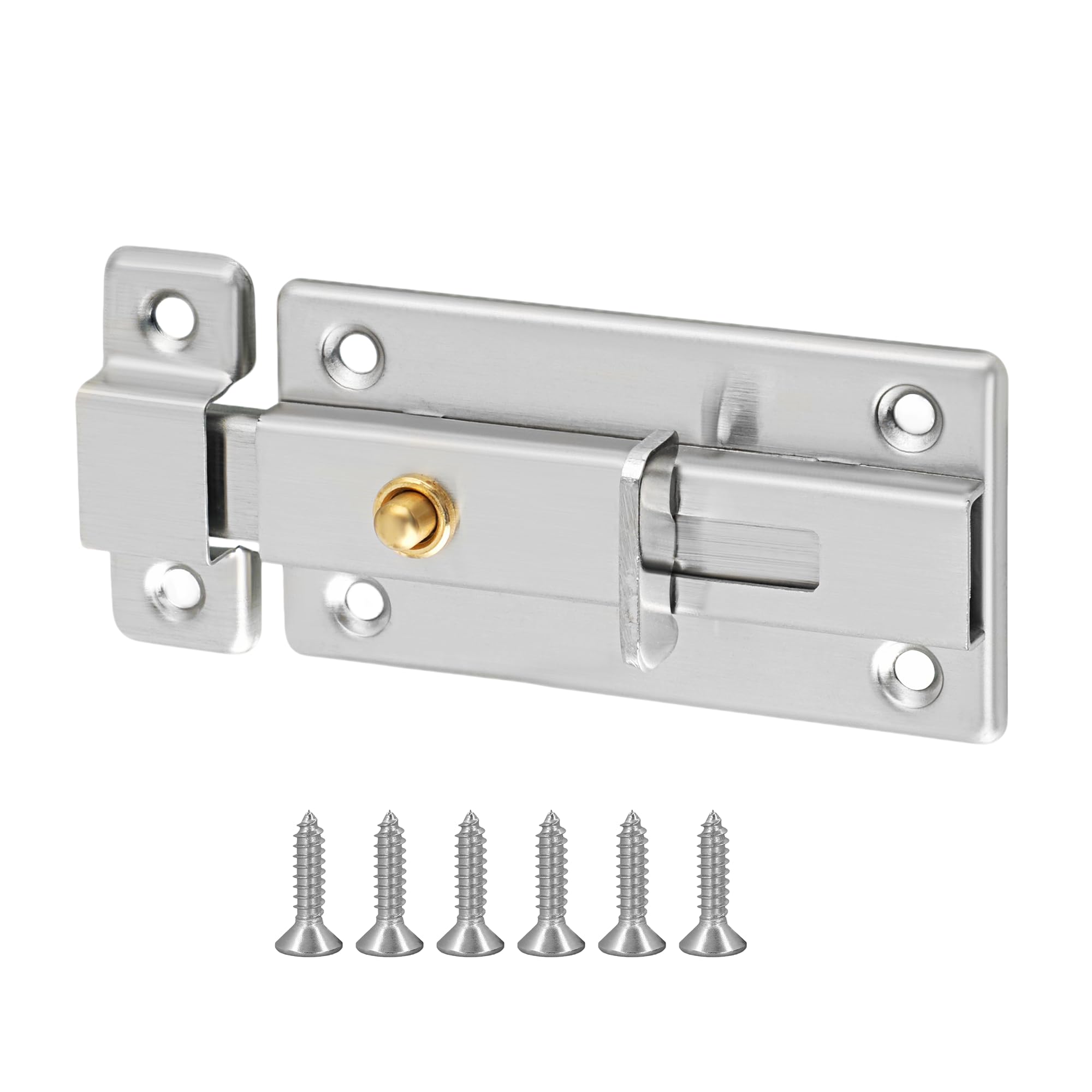 Door Lock Bolts 85mm, Stainless Steel Door Latch, Brushed
