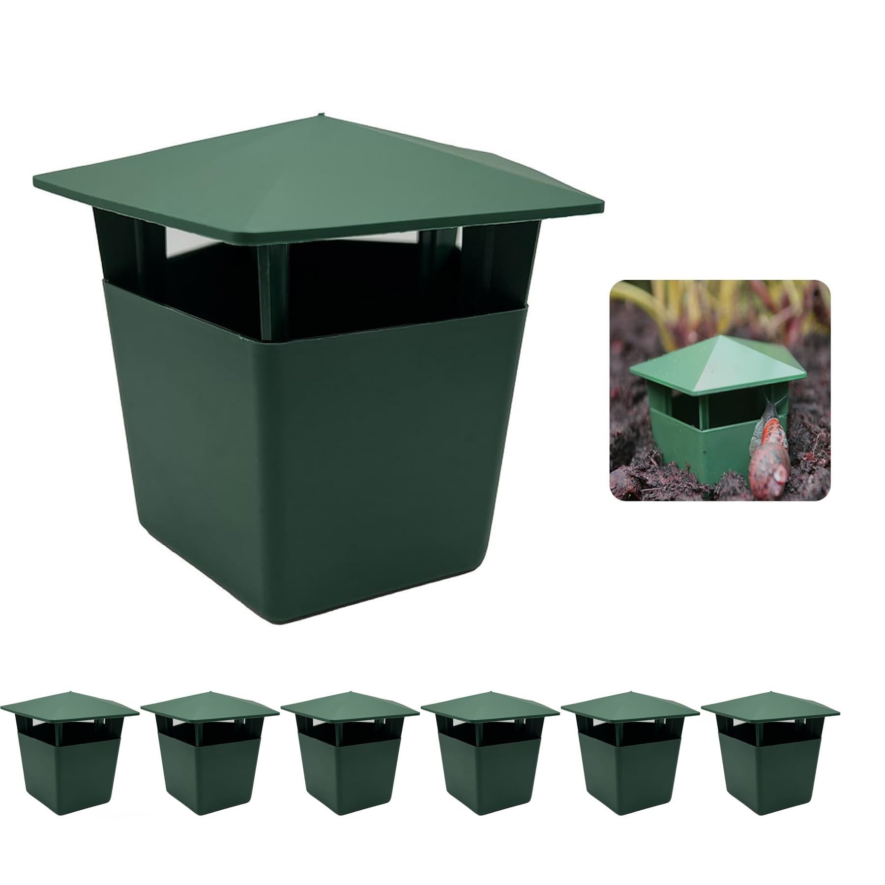 Set di 6 trappole riutilizzabili per lumache da giardino, trappola per lumache con birra, efficaci contro le lumache, sicure e pulite, per acquari, confezione da 6