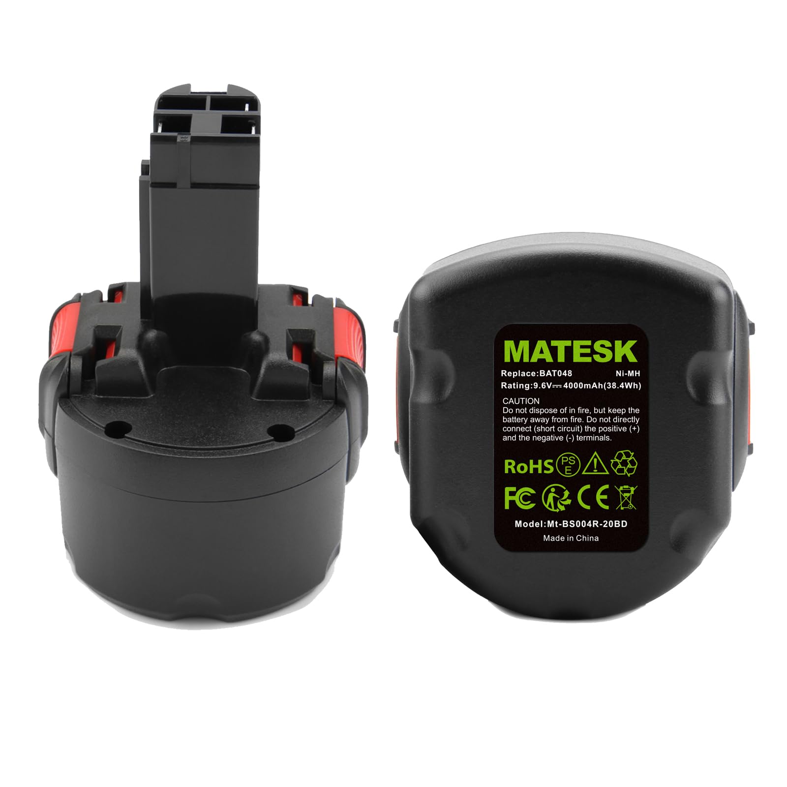 9,6 V 4000mAh BAT048 NI-MH Batteria per Bosch PSR 960, PSR960, 2607335273, 2 607 335 461, 2607335461 2607335037 2607335272, 2 607 335 260, 2 607 335 61 GSR 9.6VE-2 PSR 9.6VE-2 PRS 9.6 VE-2 (2 pezzi)