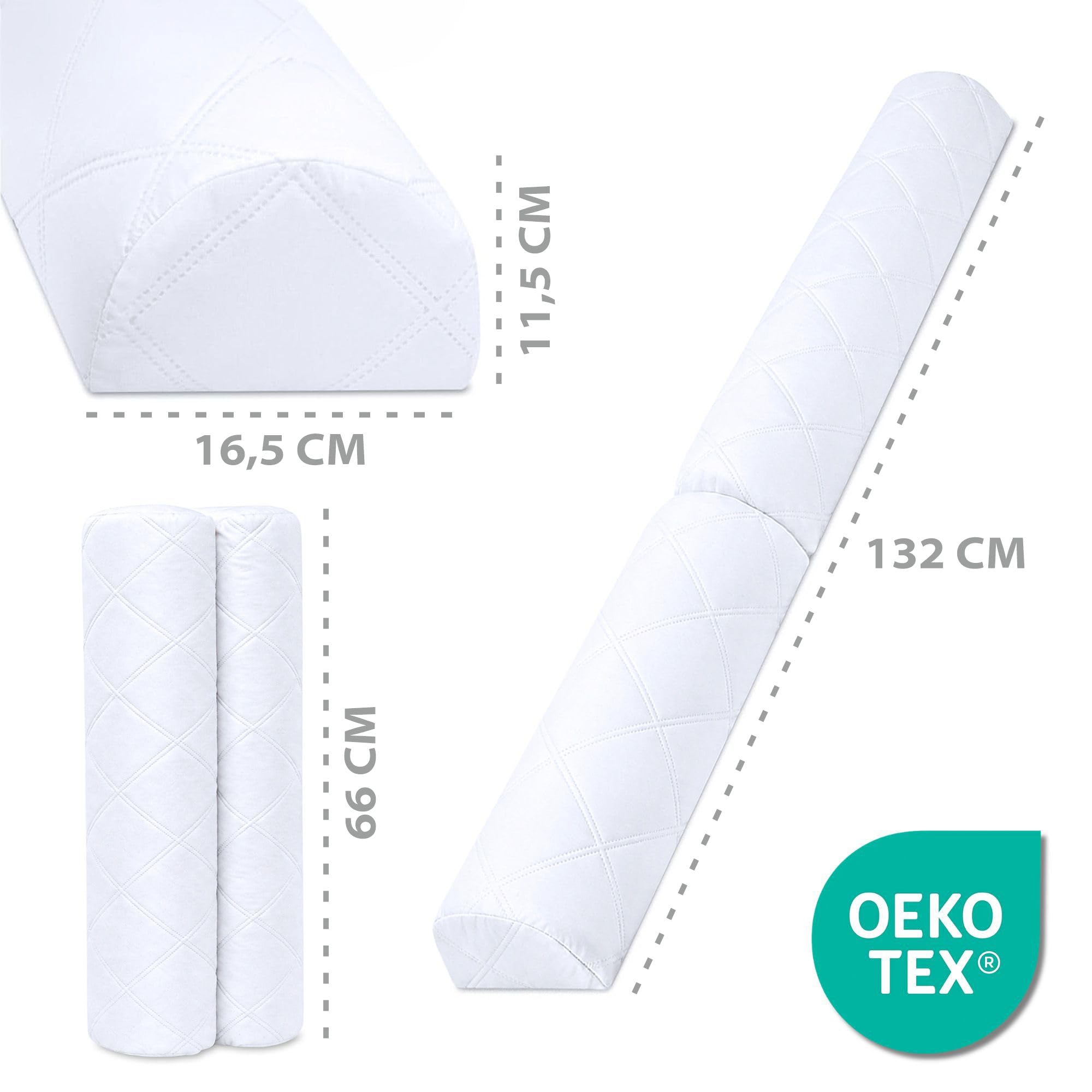 Totsy Baby Barrière de sécurité Pliable pour lit bébé- 132 cm Coussin Tour de Lits bébé barrières Enfants et réducteur de sécurité pour Tout-Petits idéal pour Les Filles et Les garçons Oeko-Tex