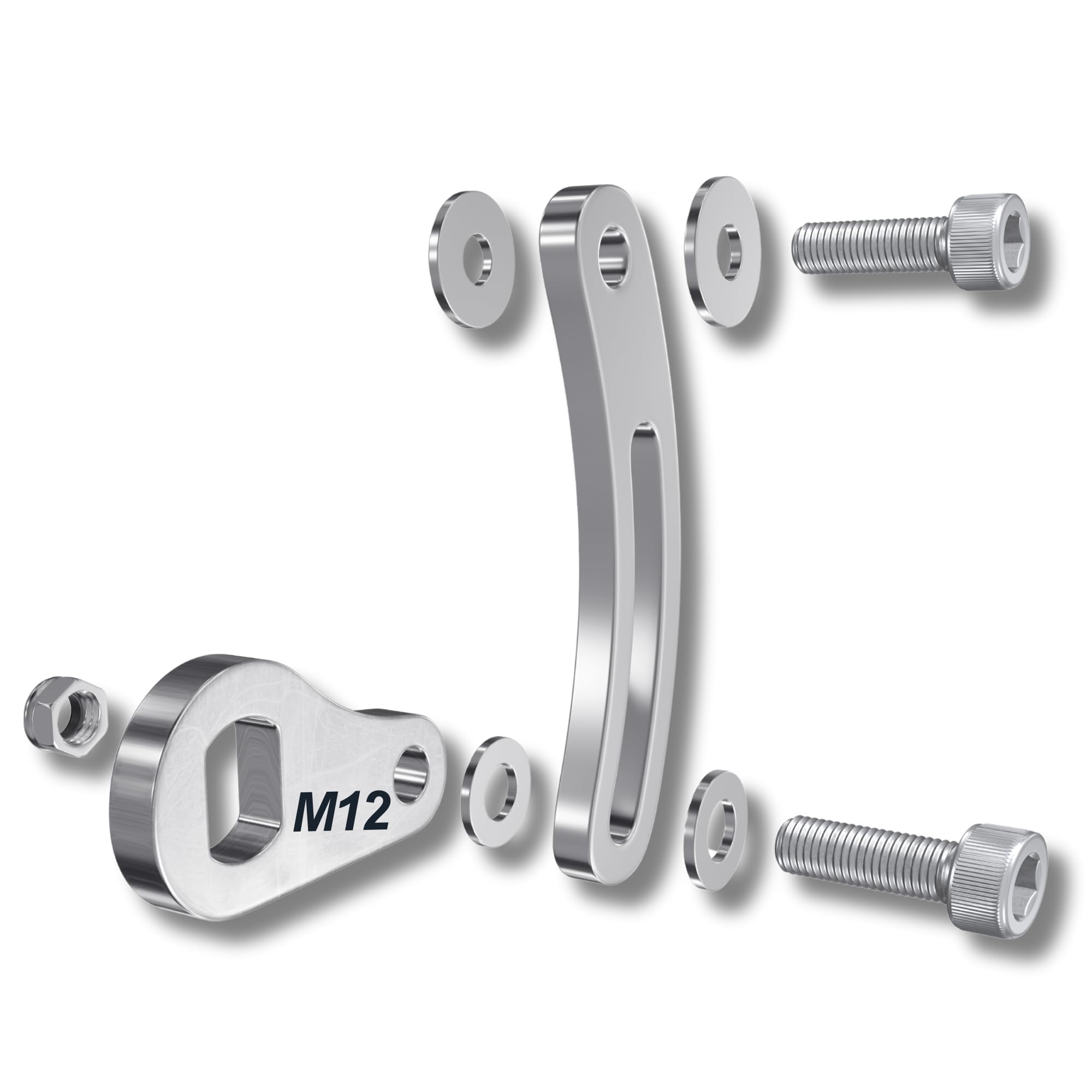 E Bike Torque Arm Set, Heavy Duty Universal, M12, Electric Bicycle E Bike Rear Axle, 6mm Thick, Made from Stainless Steel, Suit 1000W 2000W 3000W Motors.