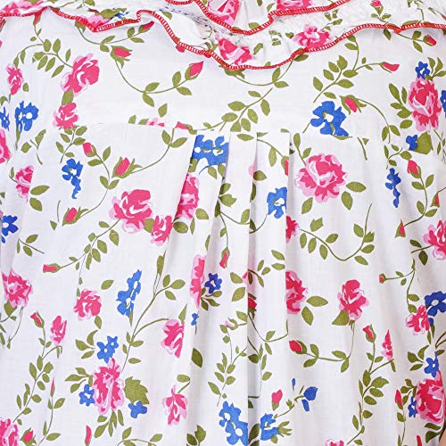 Image of Women's Cotton Block Print Knee Length Nighty