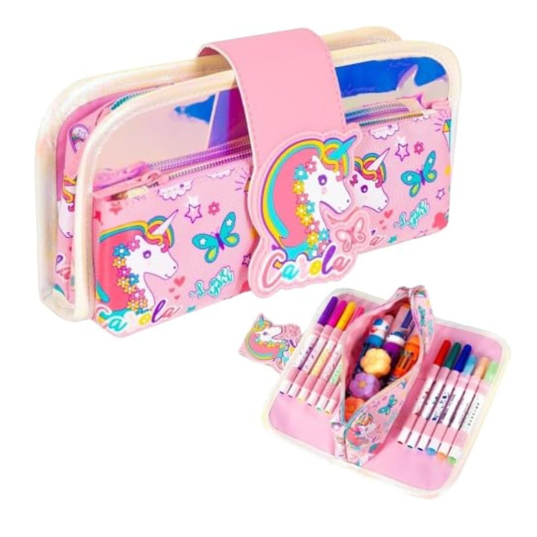 ARNIYAVALA Pencil Pen Case for Girls Kids, Big Capacity Pencil Pouch Cute Space Stationery Bag Organizer for School Office Supplies Students Chirldren Gift (Unicorn) (B0D7MMQ973) Amazon Price History, Amazon Price Tracker