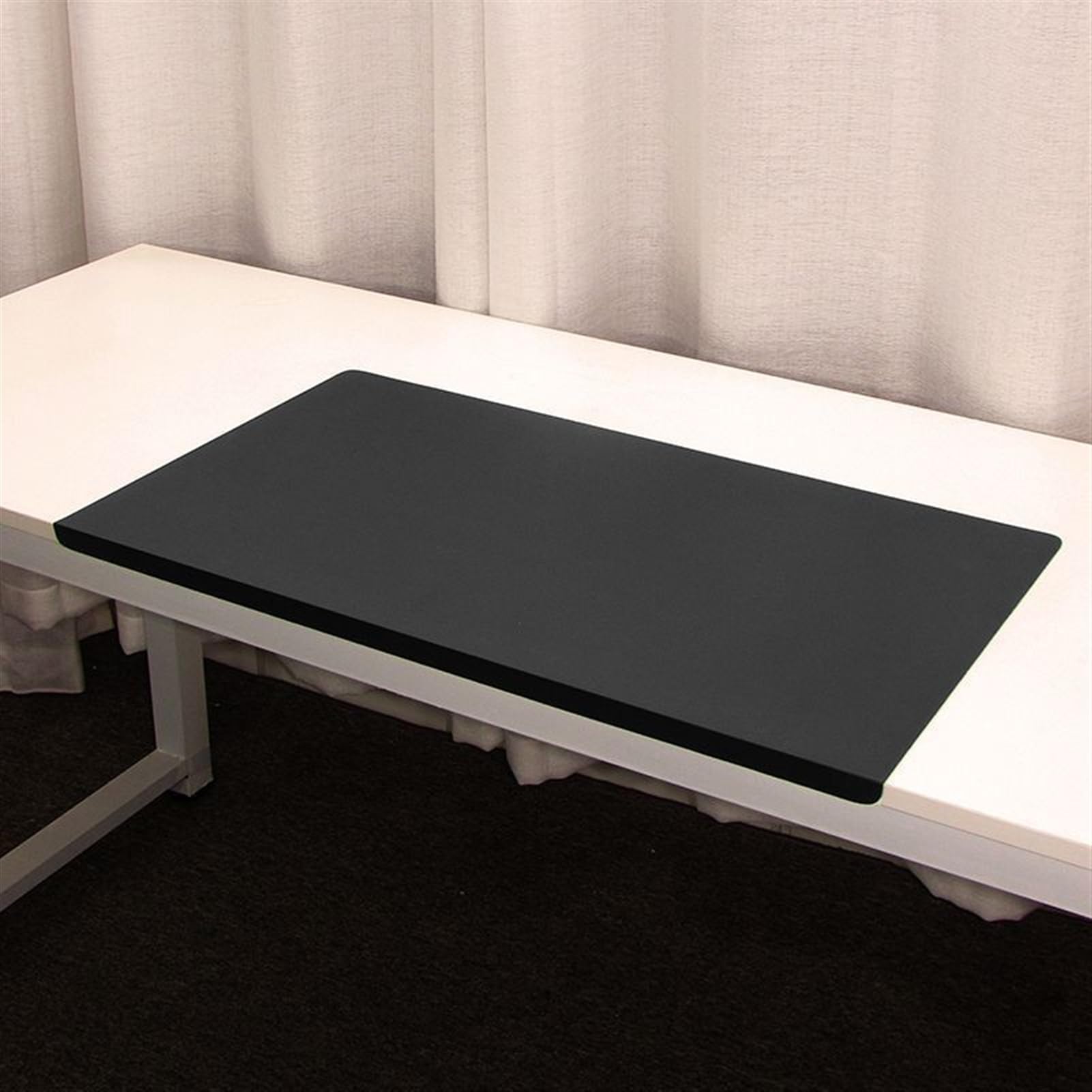 Lifup Sottomano da Scrivania in Similpelle Impermeabile, Struttura in Acciaio con Profilo a L, Nero 40 x 30 x 2 cm