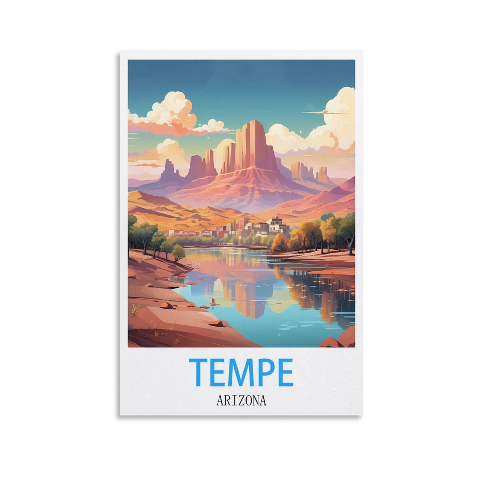 Vintage Metal Tin Sign for Cafe Tempe Arizona Vintage Signs Home Kitchen Rustic Travel Metal Signs Wall Art Decor 15x30cm