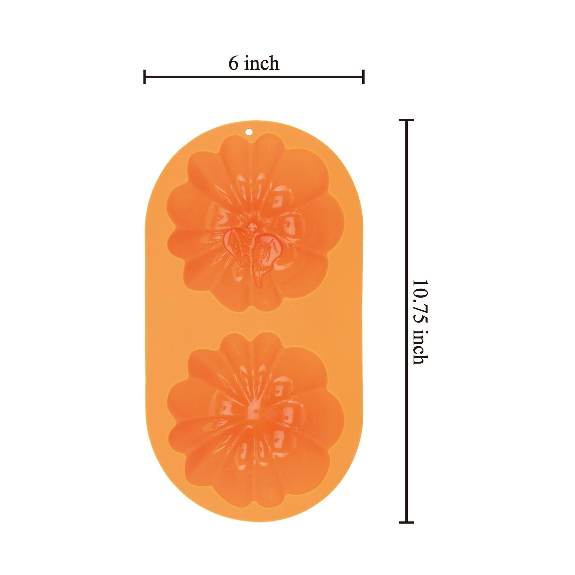 Supreme Housewares Juego de 2 moldes de silicona para tartas de calabaza, 2 cavidades, molde de decoración de cocina para cosecha de otoño, Halloween (molde con 2 cavidades)