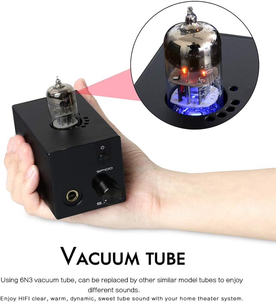 Flаѕh Dеаlѕ - 80% оƒƒ Dilvpoetry SMSL SP100 Vacuum Tube Headphone Amplifier Replaceable 6N3 Buffer HiFi Stereo Audio Desktop Amp Preamplifier Preamp (Black)