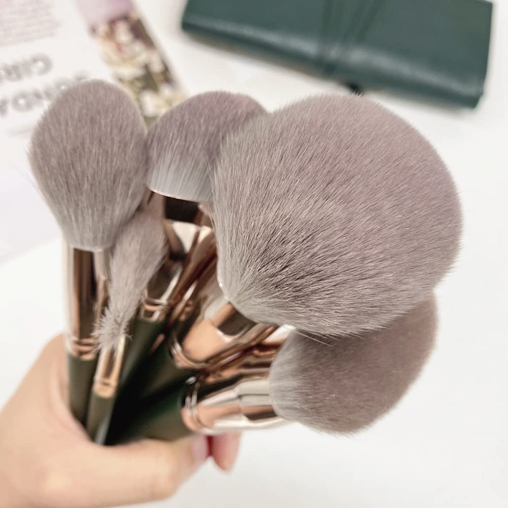 Ensemble De 14 Pinceaux De Maquillage en Bois pour Fond De Teint, Poudre, Blush, Fard À Paupières, Mélange De Lèvres
