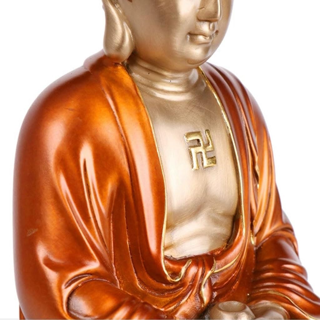Escultura de Estatua de Buda Adornos De Estatua Buda Metal For El Hogar, Sala Estar, Manualidades Oficina, Vestíbulo, Estudio, Zen