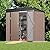 Gizoon 6' x 4' Outdoor Storage Shed with Double Lockable Doors, Anti-Corrosion Metal Garden Shed, Waterproof Shed Outdoor Storage Clearance for Backyard Patio Lawn-Brown