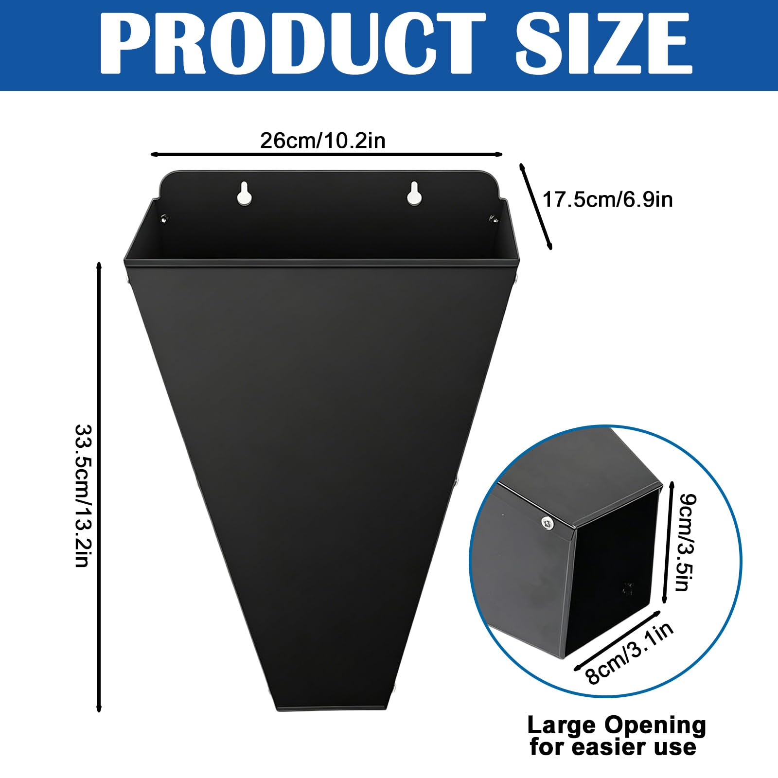 Geflügelkegel,Hühnerkegel,26x17,5x33,5cm Heavy-Duty-Schlachttrichter Für Geflügel Aus Eisen,Einsetzbar Leicht Zu Reinigen Und Montieren,Flat Back Geflügelkegel Zum Zurückhalten Für Geflügelschlachtung