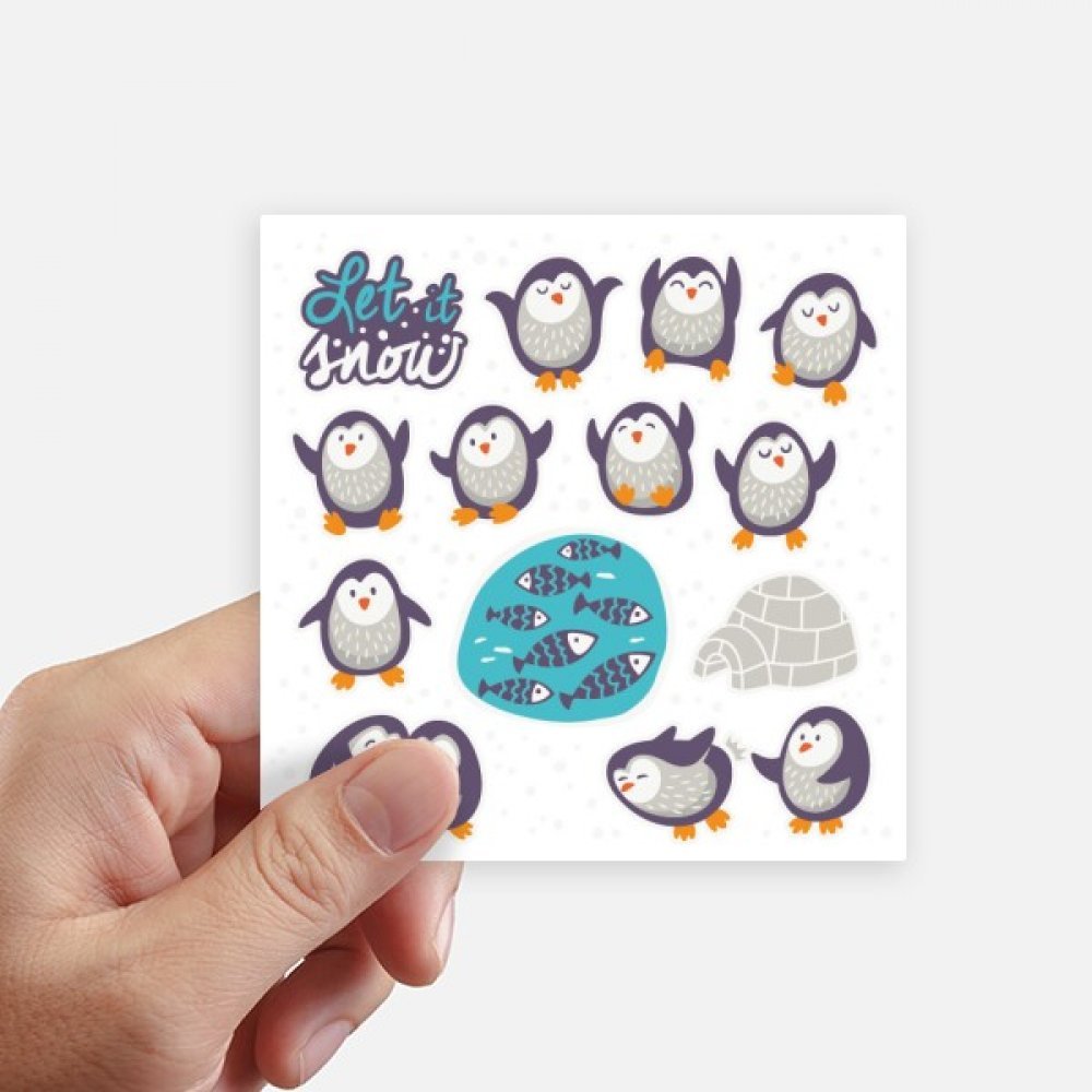 Autocollants poisson pingouin bande dessinée 10cm multicolores pour pc portable