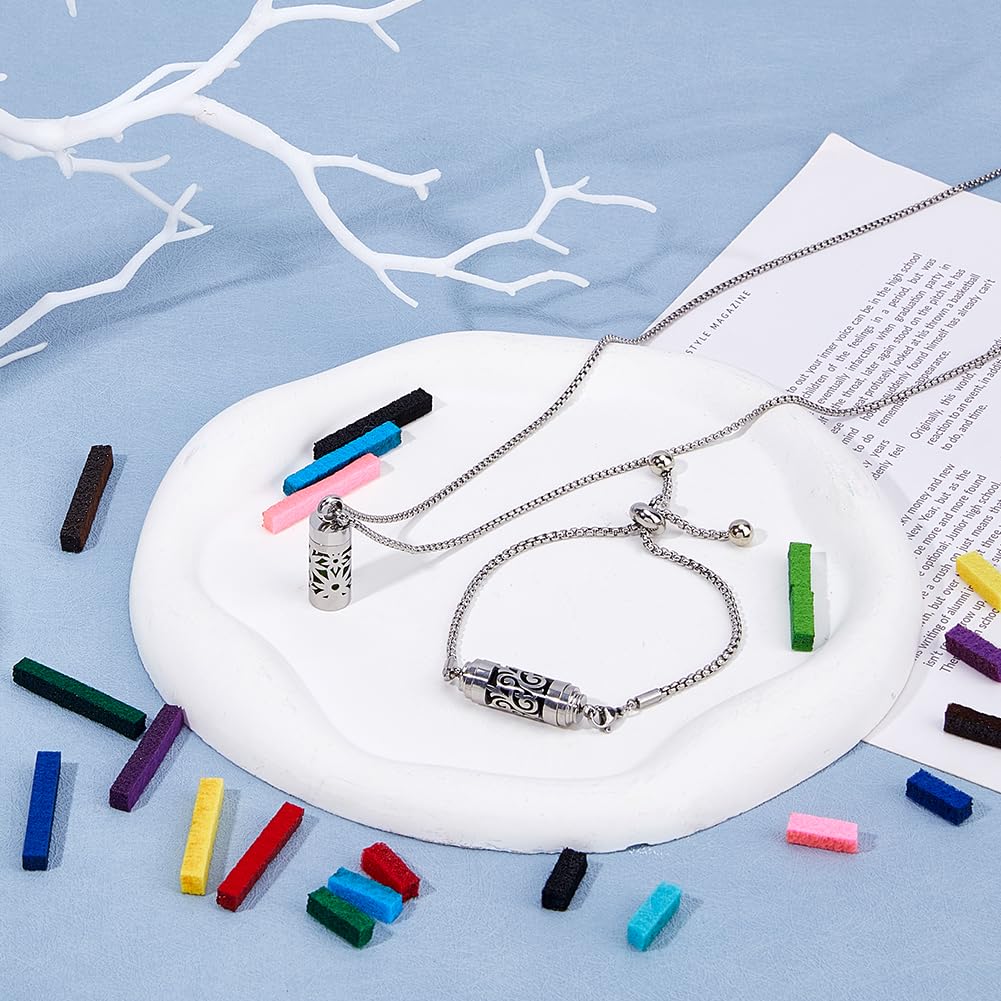 Set Collana E Bracciale Diffusore Olio Essenziale - Con 20 Feltri, Aromaterapia Portatile - Foto 3