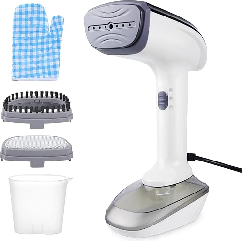 FEKTIK Vaporizador de mano para ropa, vaporizador portátil de ropa de 1300 W, removedor de arrugas de tela 2 en 1, calentamiento rápido 20S, tanque