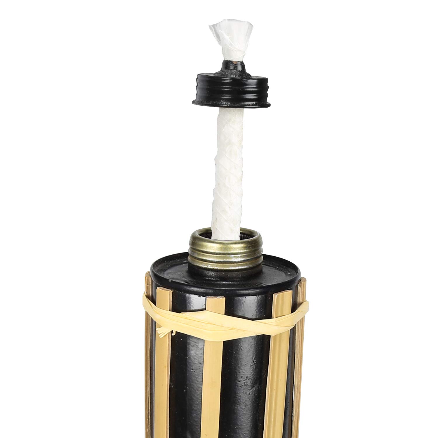 Lospitch Set di 48 torches, torches a olio in bambù, lampade a olio, in bambù, per feste all'aperto, altezza: 90 cm, naturale