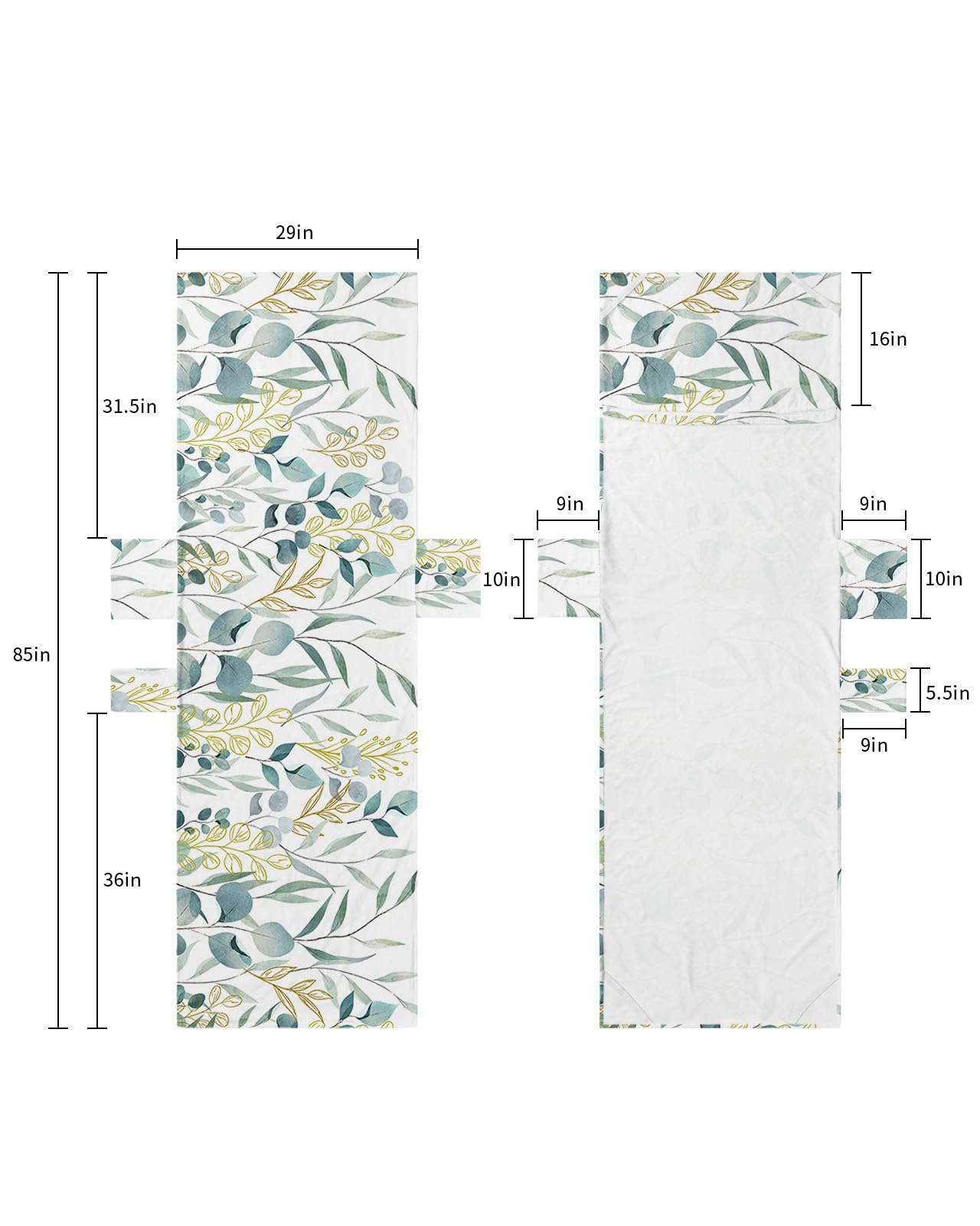 Teal Botanical Beach Lounge Chair Towel Cover, Soft Chaise Lounge Towel with Side Pockets Patio Pool Chairs Cover for Beach/Pool Sunbathing 29x85 Watercolor Summer Flowers Plants