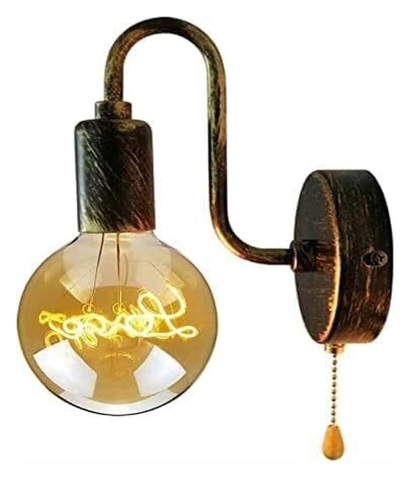 VDOQTLJT Wall Lantern Modern Retro Industrial Lamp with Switch Indoor Adjustable Light Pull Cord Lamps sconces