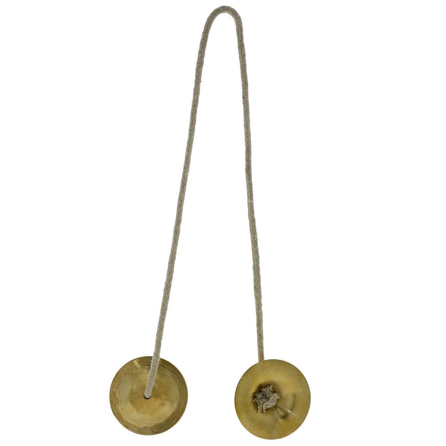 Instrumento de percusión hecho a mano, platillos de mano de latón, par de manjiras, instrumento musical indio