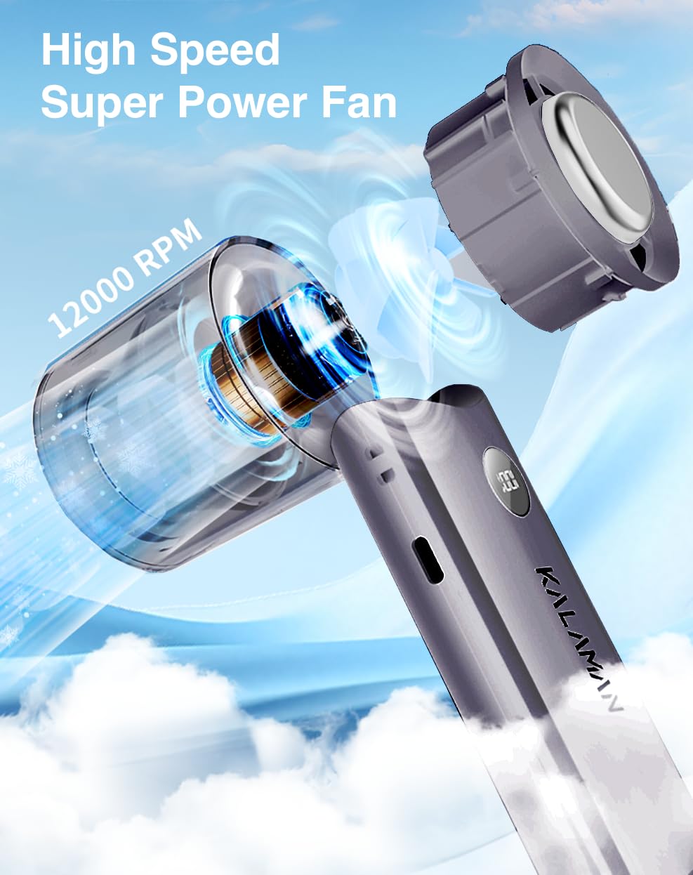 Amazon.com: KALAMAN Handheld Portable Fan with Ice Cooler, 5000mAh