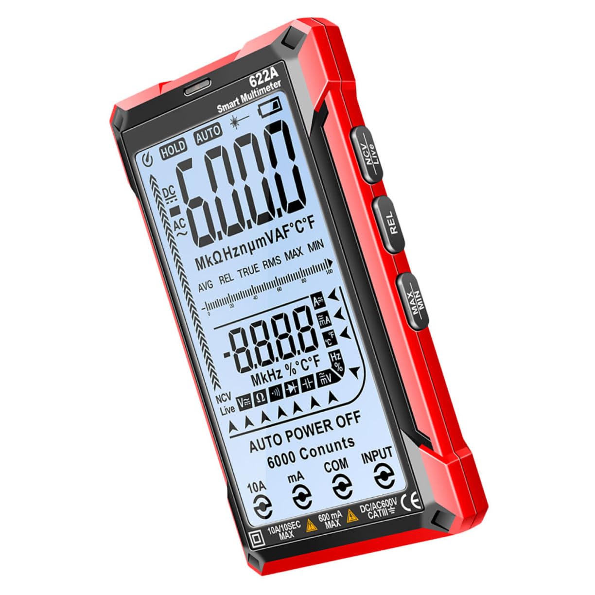 Digital Multimeter Auto-ranging Multi Tester for Ac Dc Voltage Resistance Capacitance with Ncv Induction Portable Electric Tester Tool for Fast Accurate Measurement