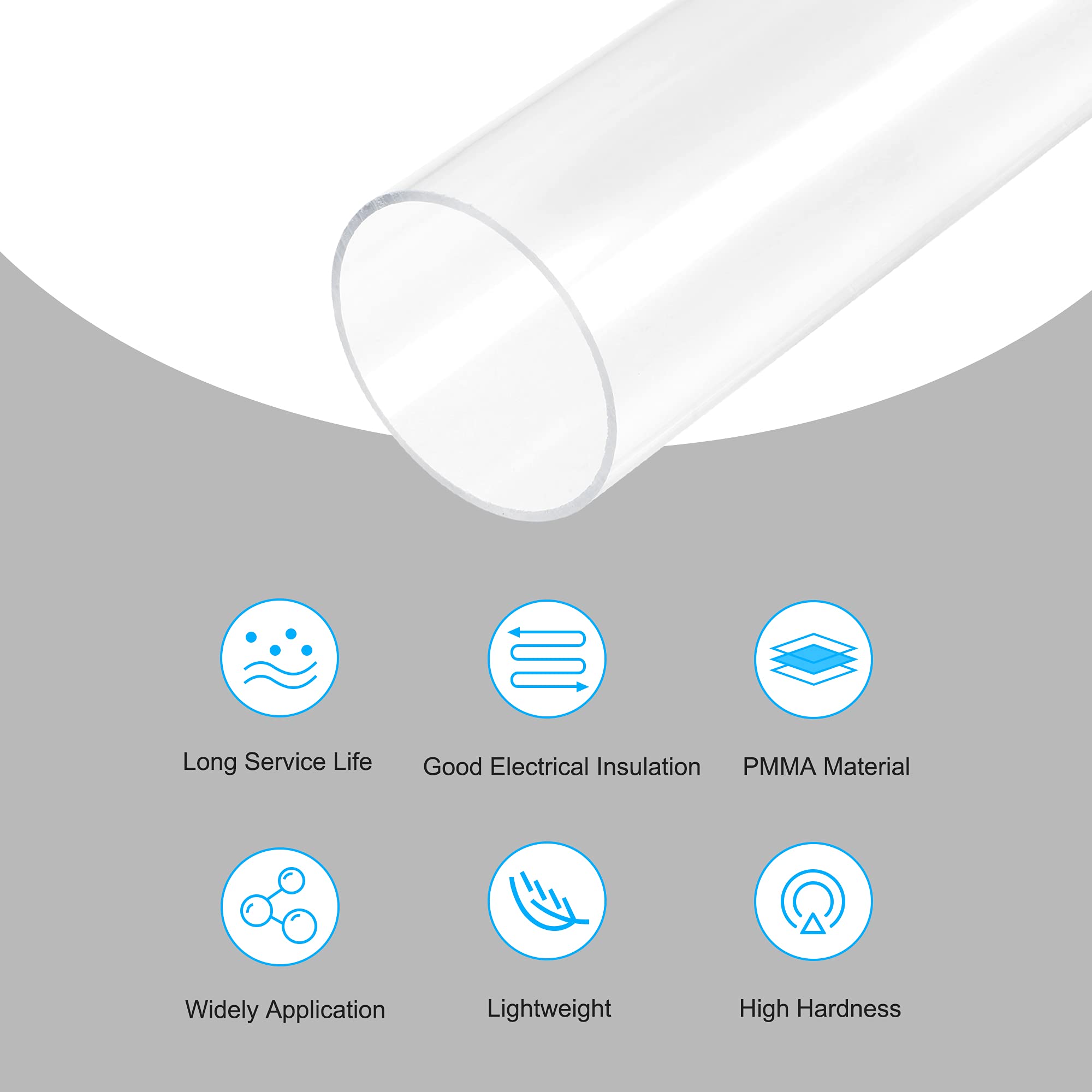sourcing map PVC Transparent Rohr, Innendurchmesser 105mm Durchmesser 110mm LÄNGE 200mm Acryl Kunststoffrohr für Lampenbau, Stehlampen, Möbel