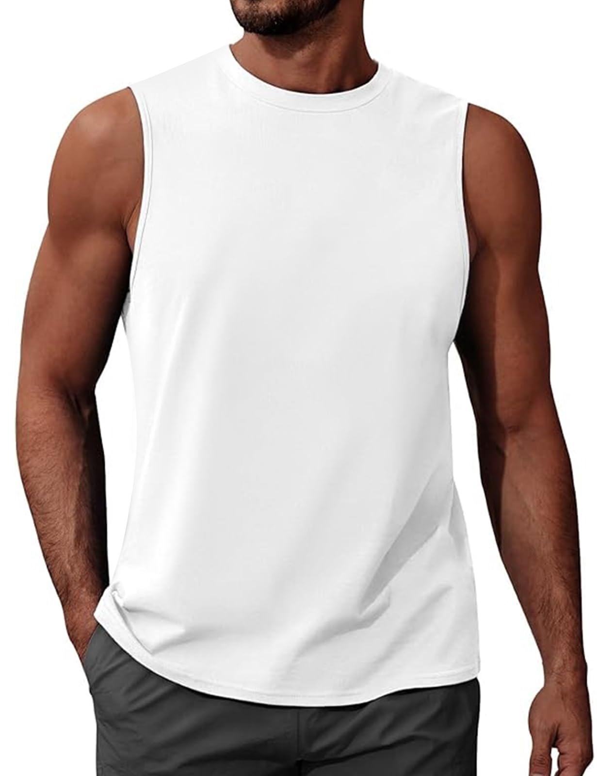 heekpek Debardeur Homme T-Shirt sans Manche Coton Tee Shirt Été Débardeurs Sport Imprimé Hawaïenne Fitness Running Tops