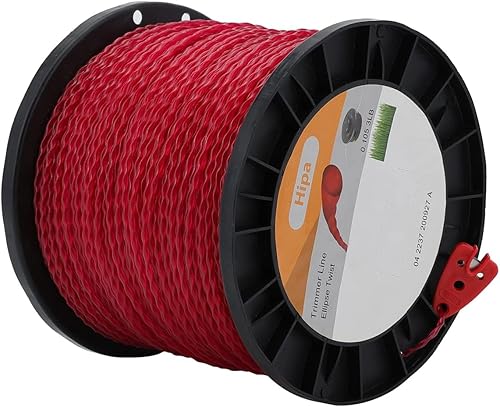 Hipa 3 libras 0.106in0.105 pulgadas línea de recortadora de hilo redondo torcido 105 pulgadas rojo línea de recortadora comercial resistente para