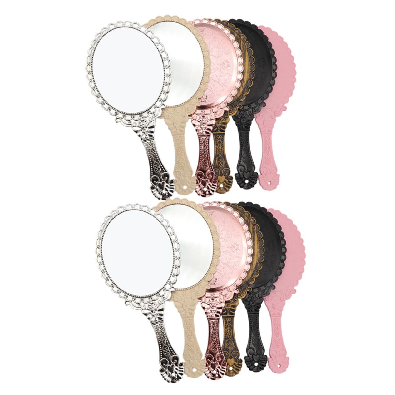 Miroir à poignée rétro nomade pour retouches maquillage et décoration de vanité