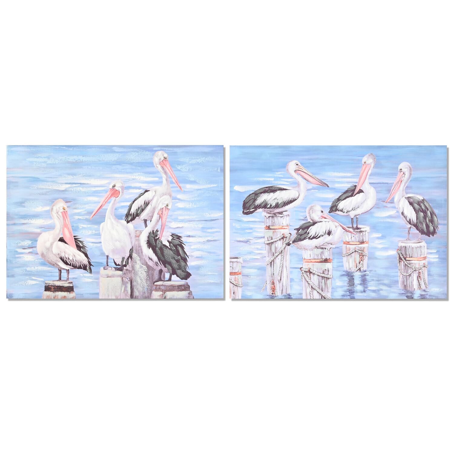 Tableau grand format pour habiller un mur vide toile pélicans 100x70