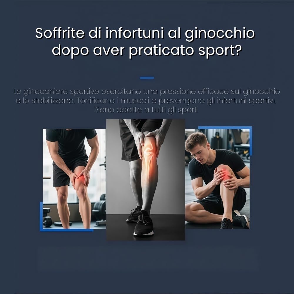 Sensa Ginocchiere a compressione unisex con regolazione a rotella e stabilizzatori laterali, ginocchiere sportive per fitness e uso quotidiano