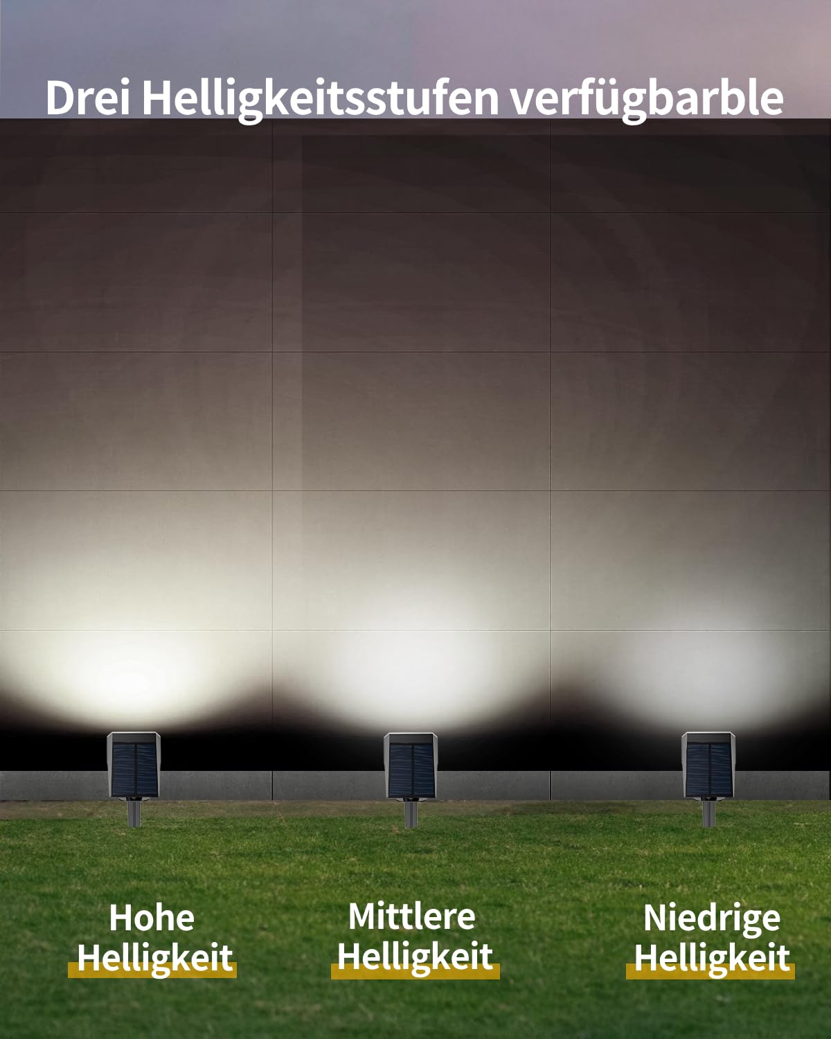 HIBOITEC 59 luci solari a LED per esterni, 6000 K, luce bianca, 6 pezzi, IP65, impermeabile, per esterni, luminosità regolabile