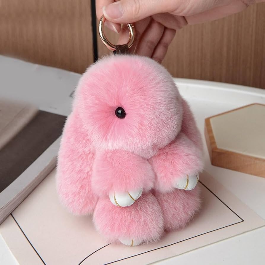267 パールピンク✴うさぎ✴レジンヘアゴムキーホルダーブローチ 267