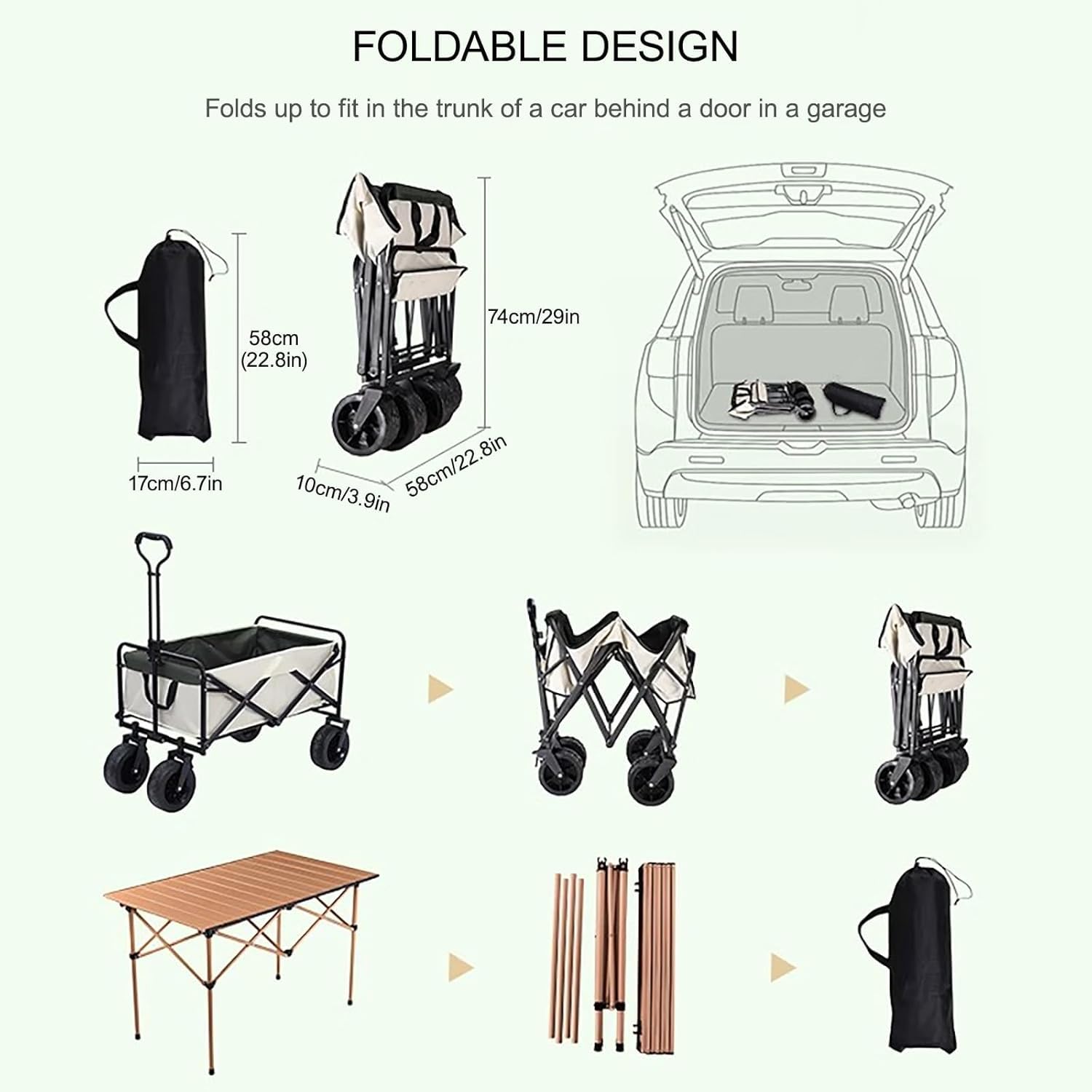 Carrello portavivande con tettuccio, 118 cm, per feste, barbecue, matrimoni e bar, portatile, per bevande e snack