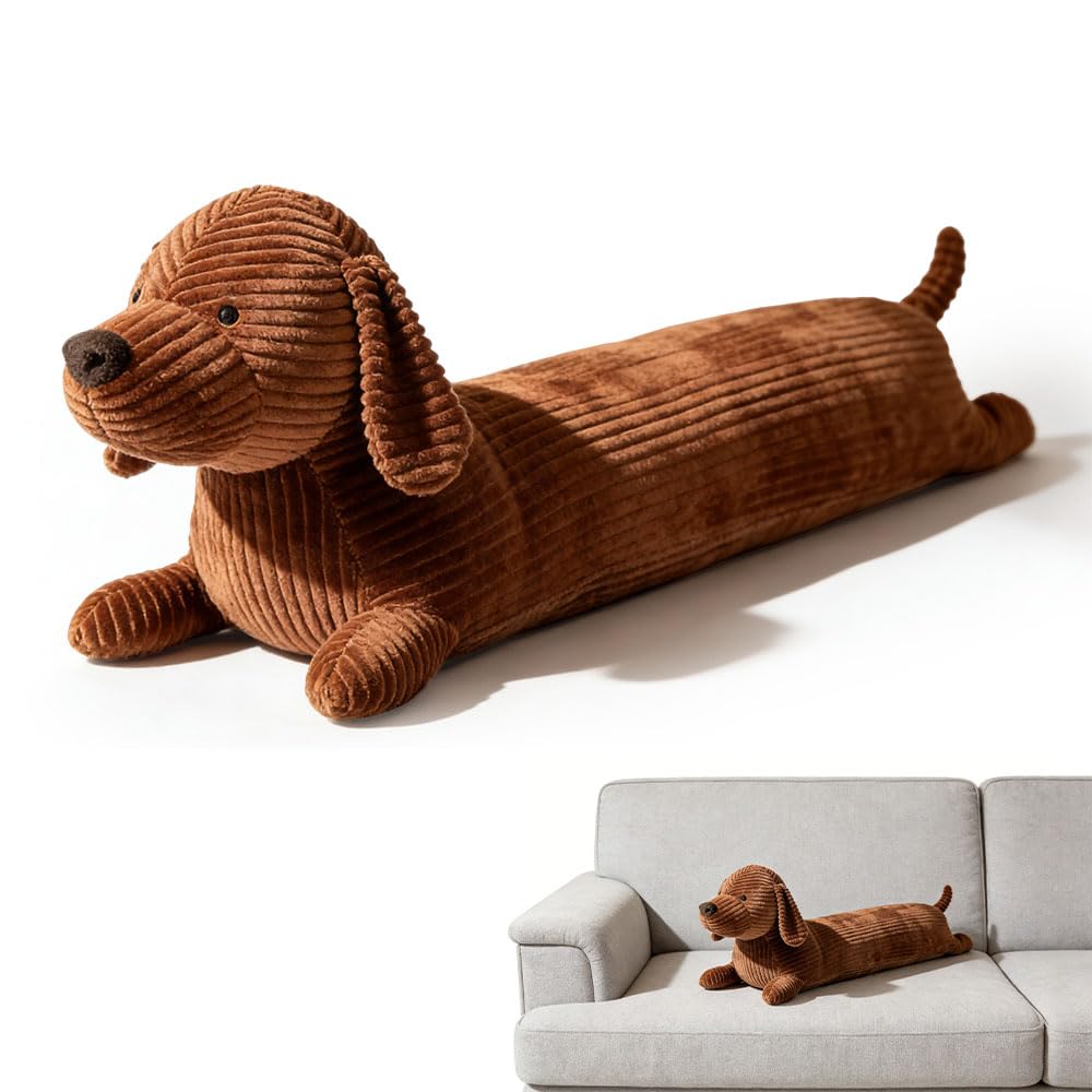 Cuscino a Forma di Bassotto, 50cm Cuscino di Peluche per Cani, Decorazione per Camera da Letto, Regali a Forma di Bassotto, Ideale per Rilassarsi e Sale Giochi