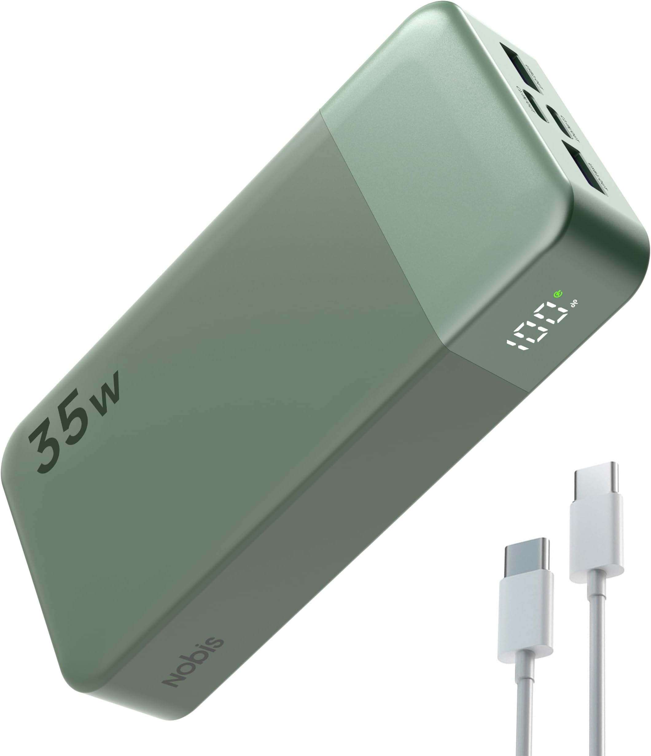 Portable Charger, 20000mAh Power Bank, 35W Power Bank Fast Charging, Battery Pack with C to C Cable, Battery Bank with Digital Display for Phone Android etc